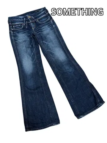 [ SOMETHING ] 썸씽 여성용 부츠컷 청바지 Y2K