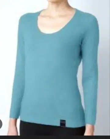 7 NUONE 캐시미어 홀 가먼트 터콰이즈 L 니트