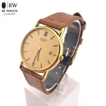 R7-3494 세이코 5Y39-7010 쿼츠 골드/브라운