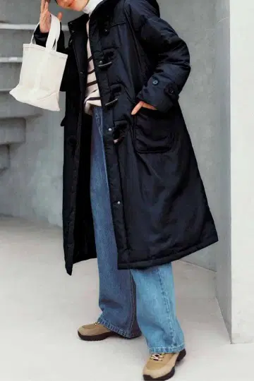 펠리시모 발수 네이비 롱 더플 다운 코트 미사용 새상품