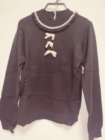 Ank Rouge 펄 리본 니트 (블랙)