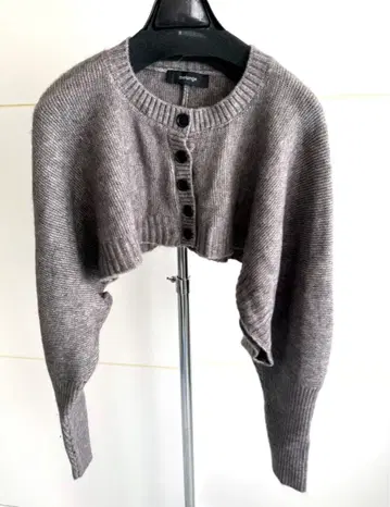 멜란지 그레이 크롭 가디건