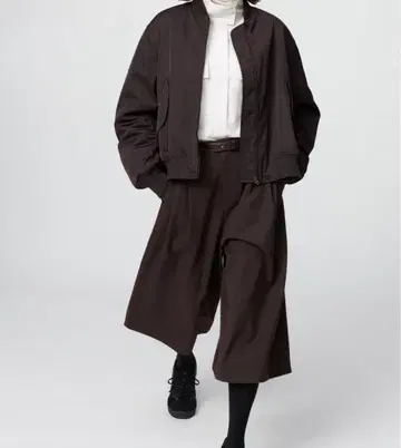 유니클로 C 큐롯 다크 브라운 XL 루즈핏 세련된