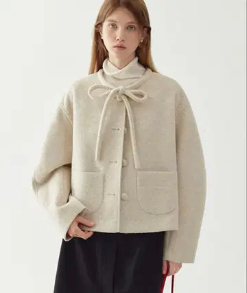 리본 타이 숏 울 코트 FQ24W101 [ Fano Studios ]