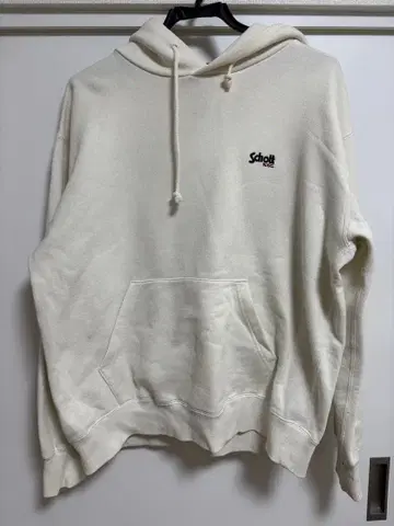 Schott 화이트 후드 부착 후드티