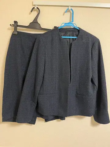 GU 네이비 트위드 자켓 스커트 세트