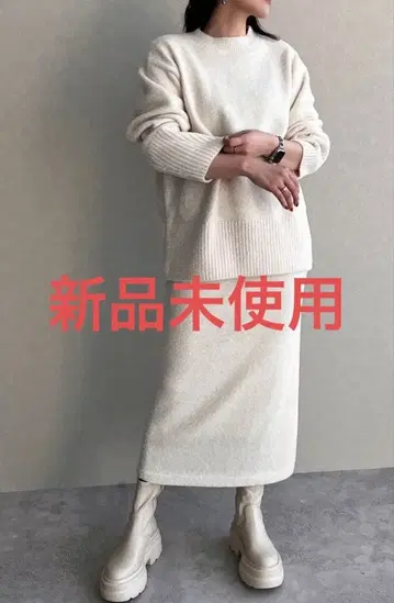 롤리팜 라메 BIG 풀오버 샤기 라메 니트 스커트 셋업