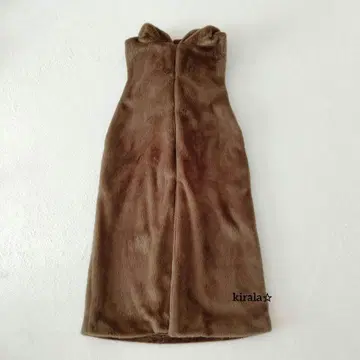 시루무린 ECO 퍼 롱 베스트 퍼 슬리브리스