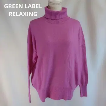 greenlabelrelaxing 울 혼방 핑크 니트 터틀넥