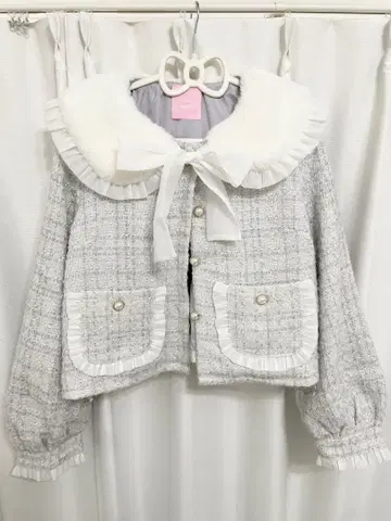 Honey Cinnamon 펄 버튼 트위드 자켓 플리츠 스커트