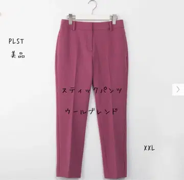새상품급 PLST PLUS STYLE 스틱 팬츠 울 핑크 XXL