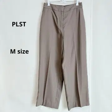 PLST 플라스테 와이드 팬츠 M 그레이지 센터 프레스 허리밴딩