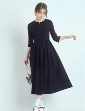 Apuweiser-riche 앞뒤 2way 스칼라 도킹 원피스 네이비 S