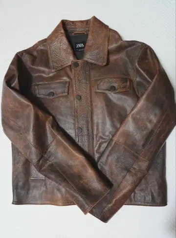 최종 할인 (선착순) ZARA 브라운 가죽 자켓