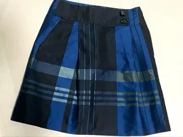 De bon coer 파랑과 블랙 체크 무늬 타이트 스커트