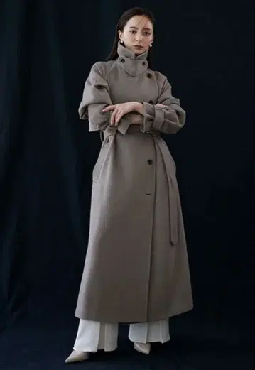 [ anuans ] 울 트렌치코트 KHAKI GRAY 미사용 새상품