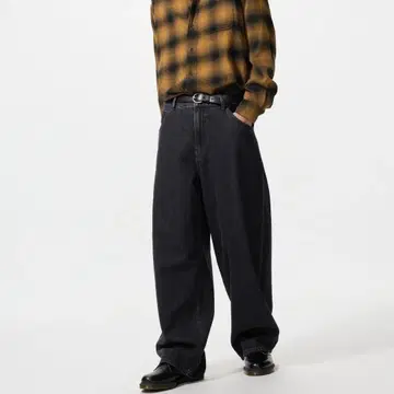 유니클로 배기 커브진스 25 다크 그레이