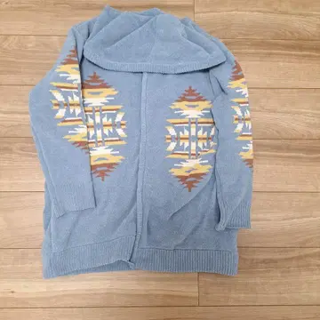 오르테가 스카이블루 롱 가디건