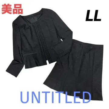 새상품급 언타이틀 워셔블 스트레치 노카라 스커트 수트 셋업 XL