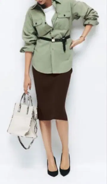 보쉬 브라운 니트 스커트 셋업