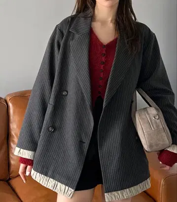 [ mily bilet ] 벌룬 프릴 레이어드 자켓