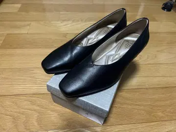 Mrs. Mercury 블랙 펌프스 스퀘어토 24.0 4E