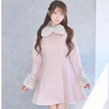 tippet set flare coat M 핑크 코트 로제 뮤즈