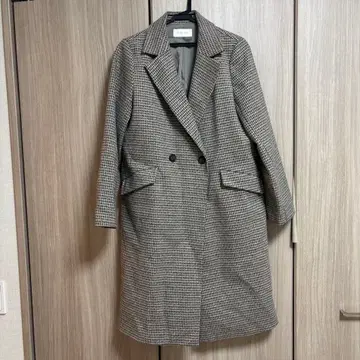 GLOBAL WORK 체크 무늬 롱 코트