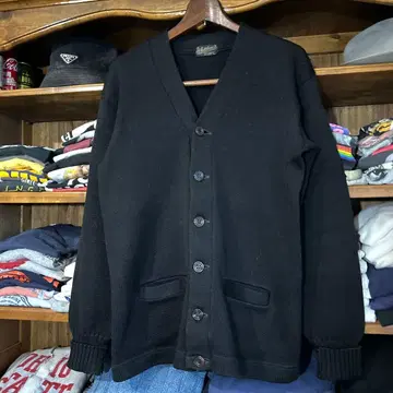 50s~ 울 가디건 무지 블랙