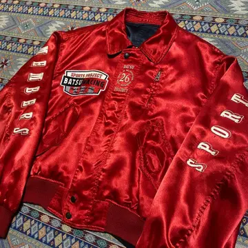 80s 짧은 기장 레이온 자켓 리버서블 레이싱 자켓 L