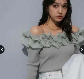 리랜드트루 오간 프릴 리브 니트 민트 M