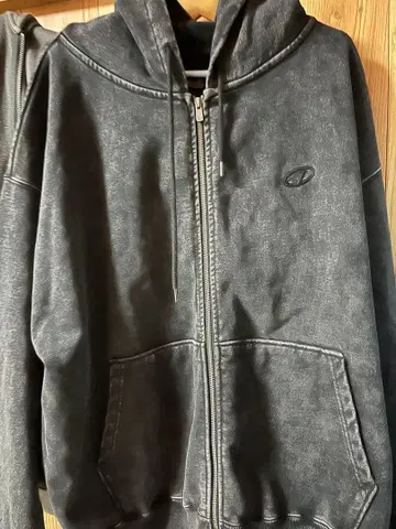 CLEL 헤비 웨이트 로고 자수 풀 집업 후드티 M 사이즈