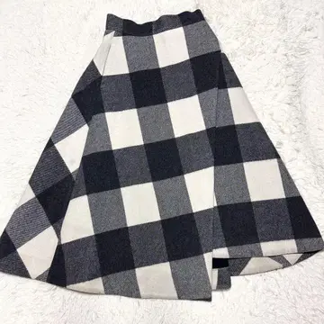 SHE TOKYO Elisa 체크 무늬 울 스커트 38
