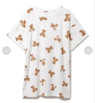 젤라또피케 랜드리베어 베어 패턴 원피스 화이트 새상품