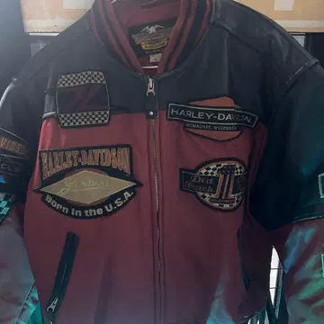 Harley-Davidson 자수 패치 라이더 자켓 L