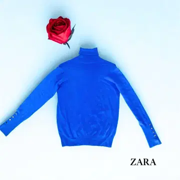 ZARA 자라 블루 터틀넥 니트