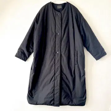 [ 오로네 ] 포커스 웜 코트 노카라 코트 충전솜 블랙