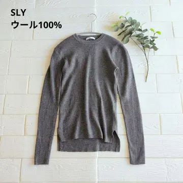 SLY 울 100% 리브 니트 풀오버