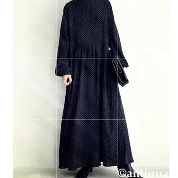 안티카 코몬 무늬 블랙 롱 원피스
