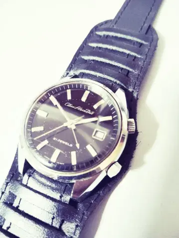 CITIZEN 알람 데이트 기계식 수동 와인딩 시계 블랙 다이얼