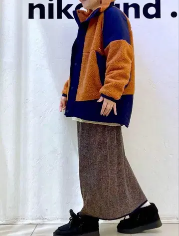 niko and - 믹스 리브 니트 스커트