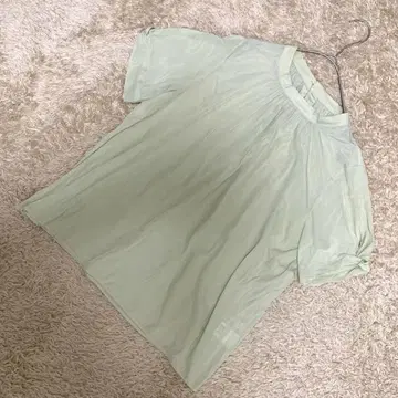 [ 고품질 ] any SiS 시어 블라우스 라이트 그린 반팔 상의 2