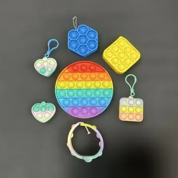 컬러풀 실리콘 푸시팝 7개 세트