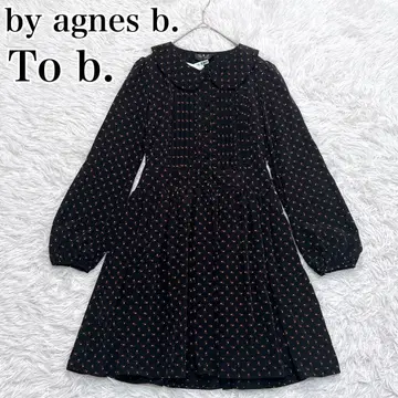 To b. by 에네스베 쉬폰 핀턱 카라 부착 원피스 올 패턴