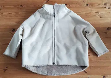 스웨이드풍 풀 집업 후드 부착 자켓 안쪽 보아