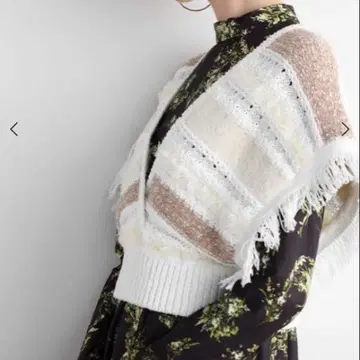 [ 미사용 새상품 ] Ample 팬시얀 랜덤 보더 베스트