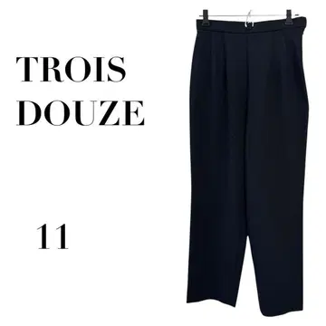 트루아도즈 턱 팬츠 블랙 11호 무지 일본제 봄~가을 깔끔 고급