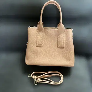 핑크 베이지 핸드백 소가죽
