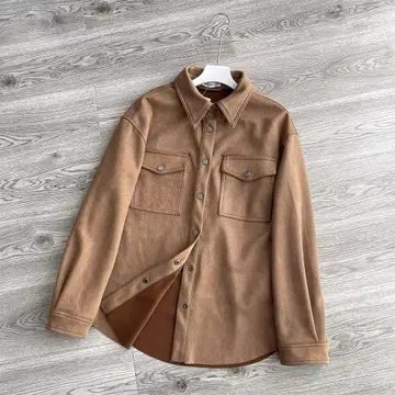 브라운 버튼 셔츠 자켓
