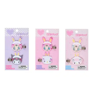 산리오 메조 피아노 콜라보 앞머리 클립 3개 키티 마이멜로디 쿠로미